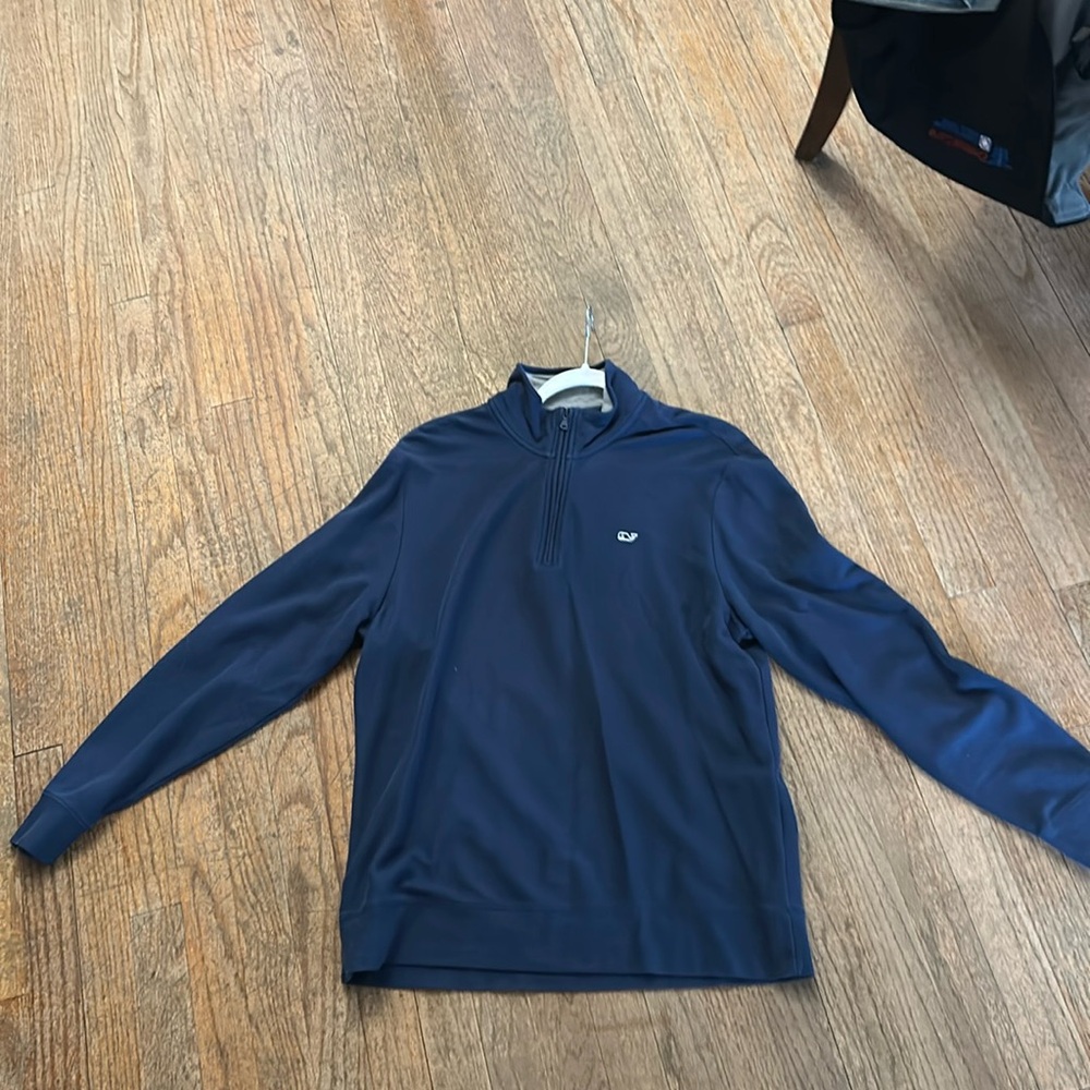 Men’s Navy half zip Vineyard Vines size medium 100% Prima Cotton gently worn